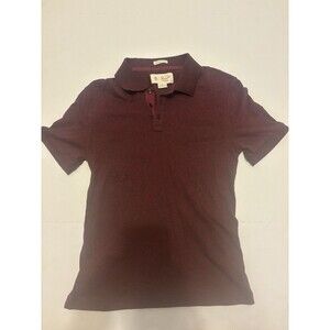 Original Penguin Heritage Slim Fit Men’s S Burgundy Cotton Knit Polo Embroidered